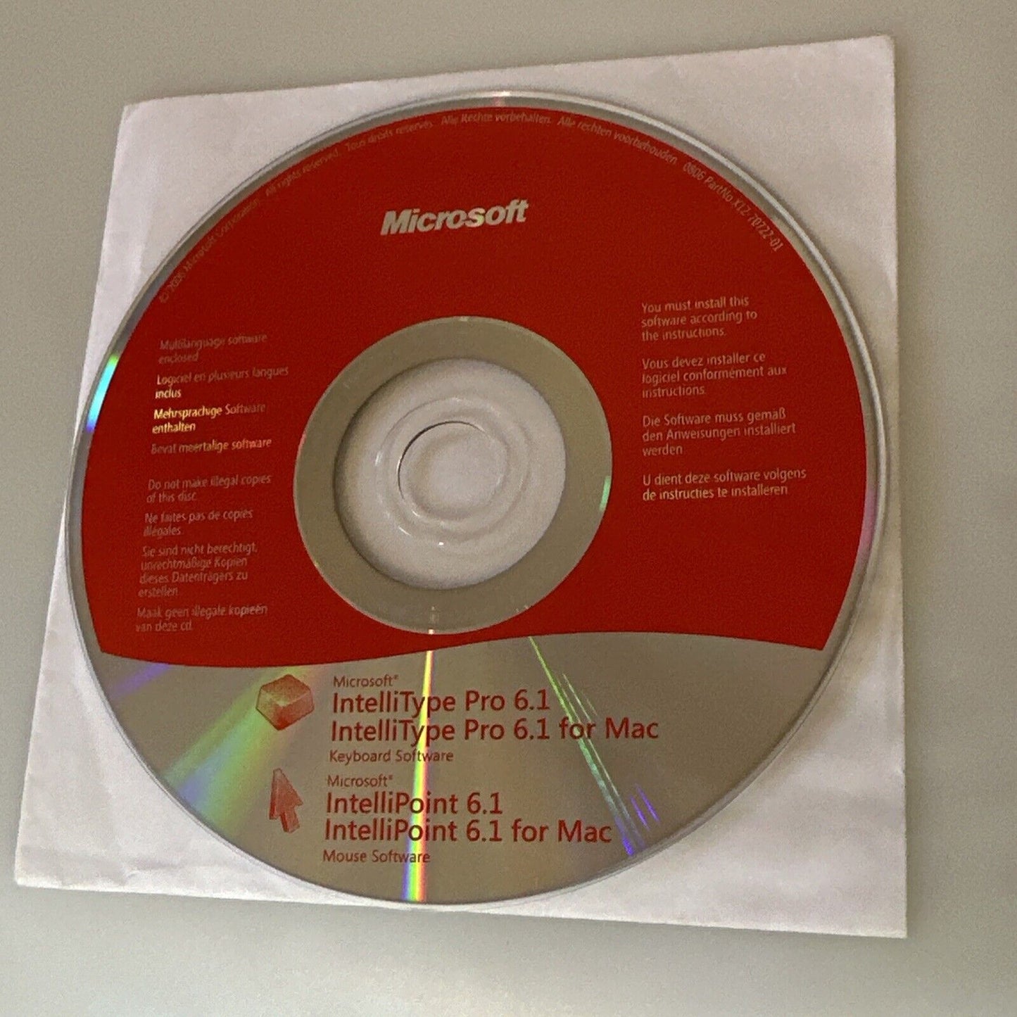 Microsoft IntelliType Pro 6.1 - PC MAC CD-Rom software