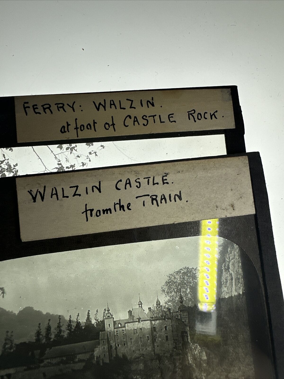 Antique magic lantern / projector glass slides walzin