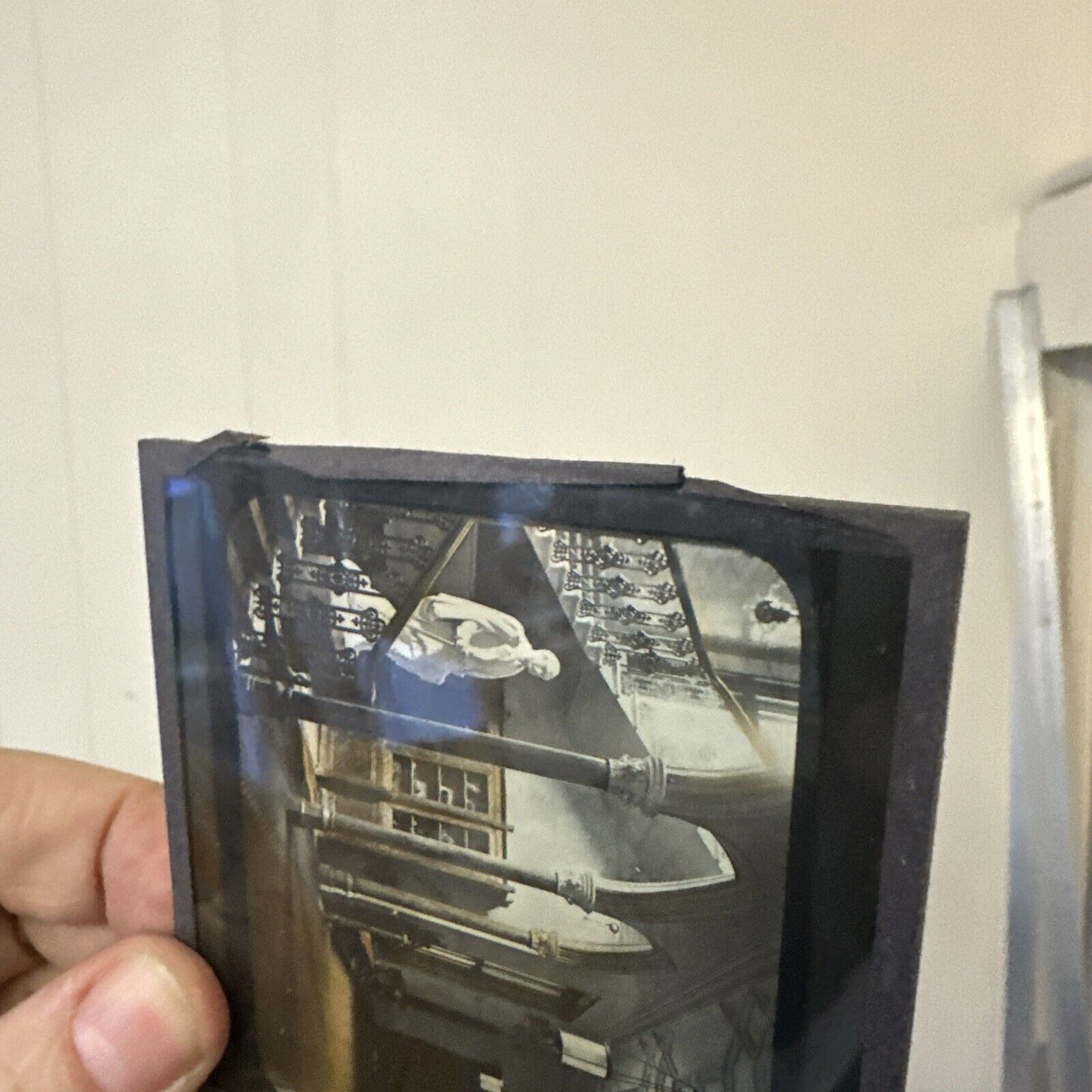 Antique Magic Lantern Glass Slide Interior Balmoral castle lower corridor royal