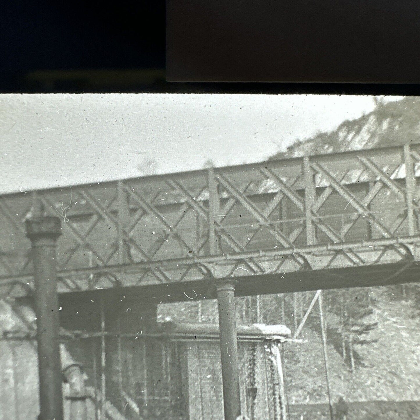 Antique magic lantern / projector glass slides broken bridge meuse houx