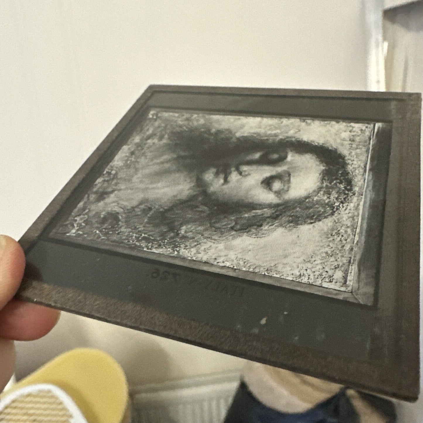 VINTAGE Magic Lantern Glass Slide Head Of Christ Leonardo Da Vince GWW G.W.W