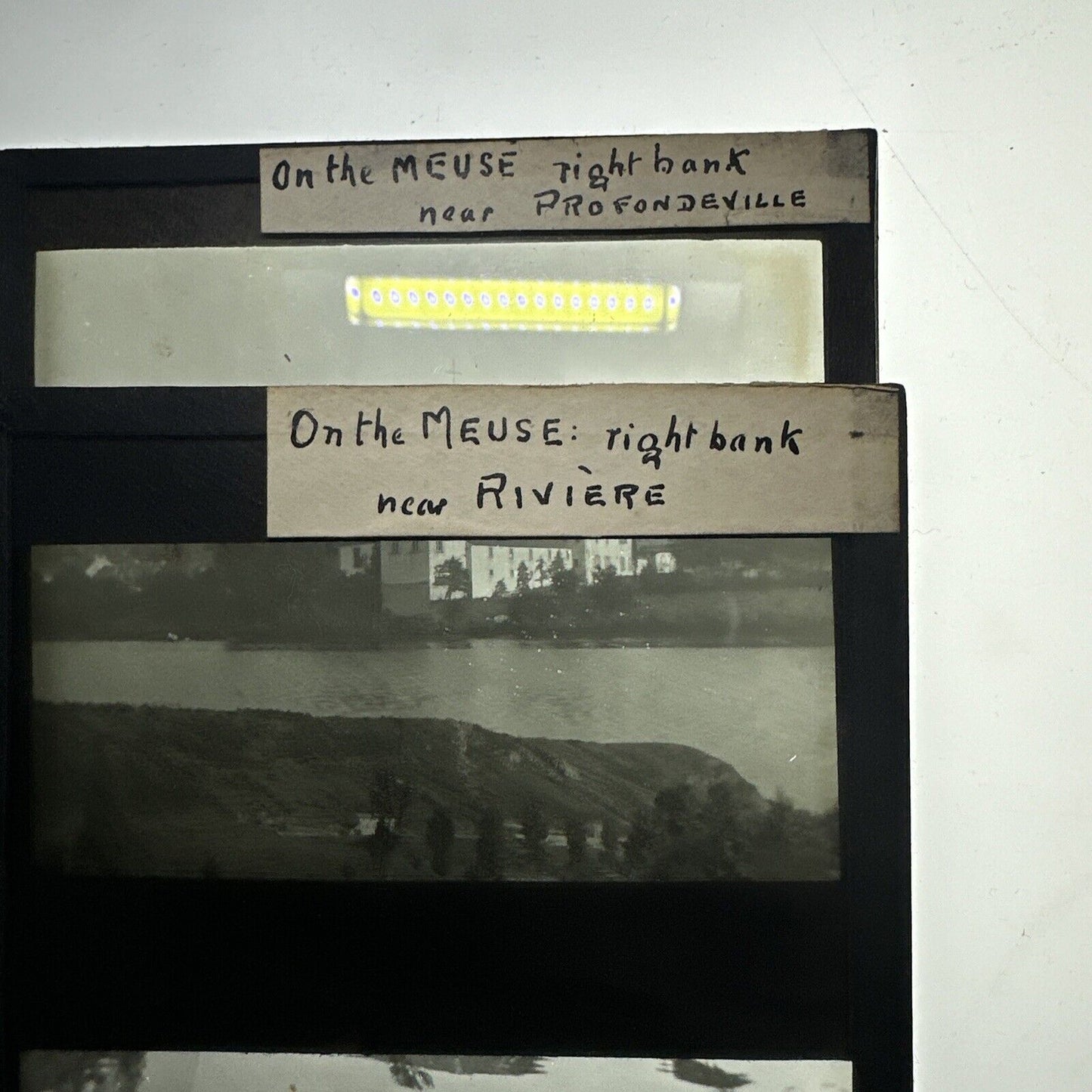 Antique magic lantern / projector glass slides meuse