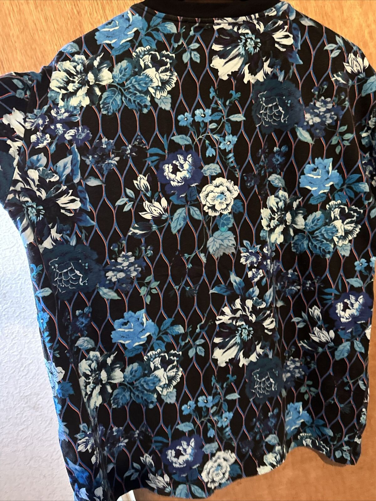 Kenzo Jungle Paris X H&M Logo Tiger Men's TShirt Blue Floral Size Large clothing