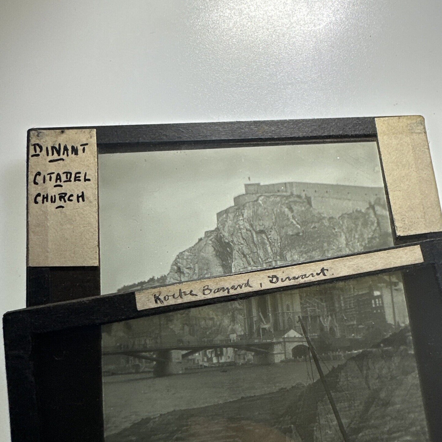 Antique magic lantern / projector glass slides Dinant Citadel