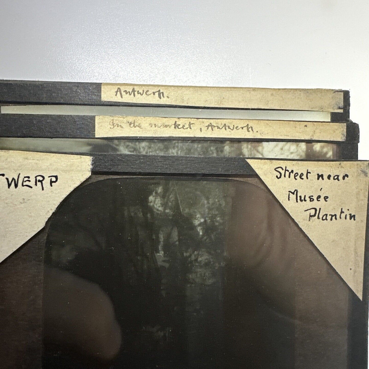 Antique magic lantern / projector glass slides Antwerp