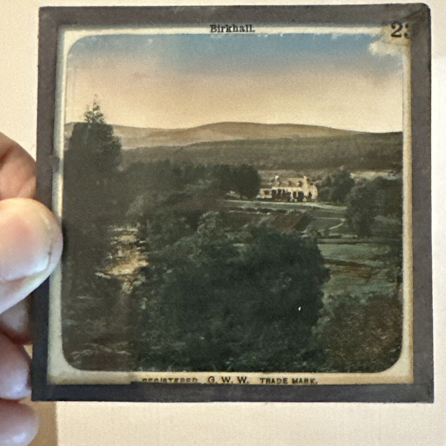 Birkhall Antique Magic Lantern Glass Slide Colour