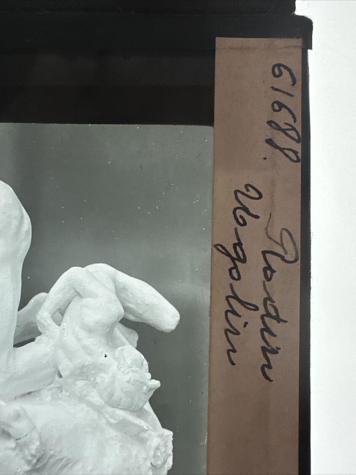 2 Antique Magic Lantern Glass Slide Ugolino His Sons Old Courtesan Auguste Rodin