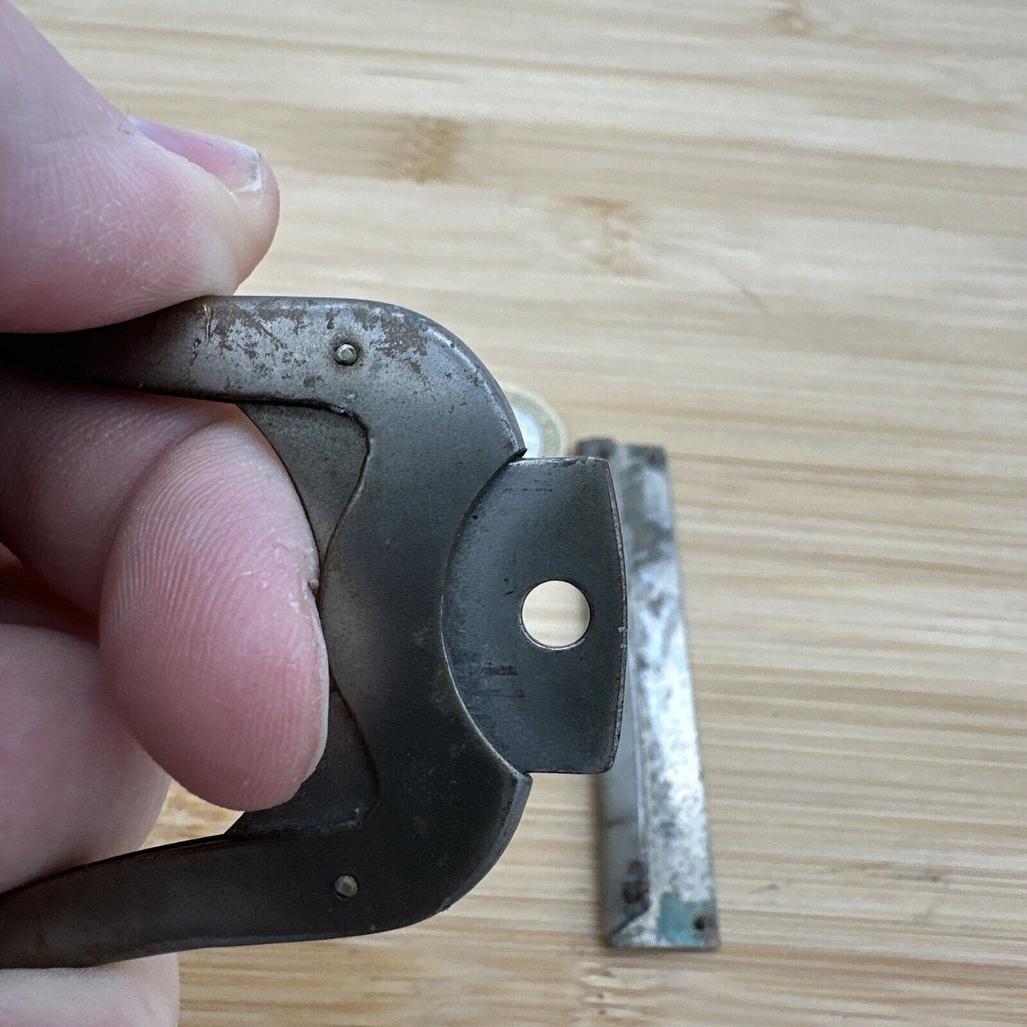 Antique Aluminum/steel Book Clasp Bookbinding Photo Album Enclosure Part