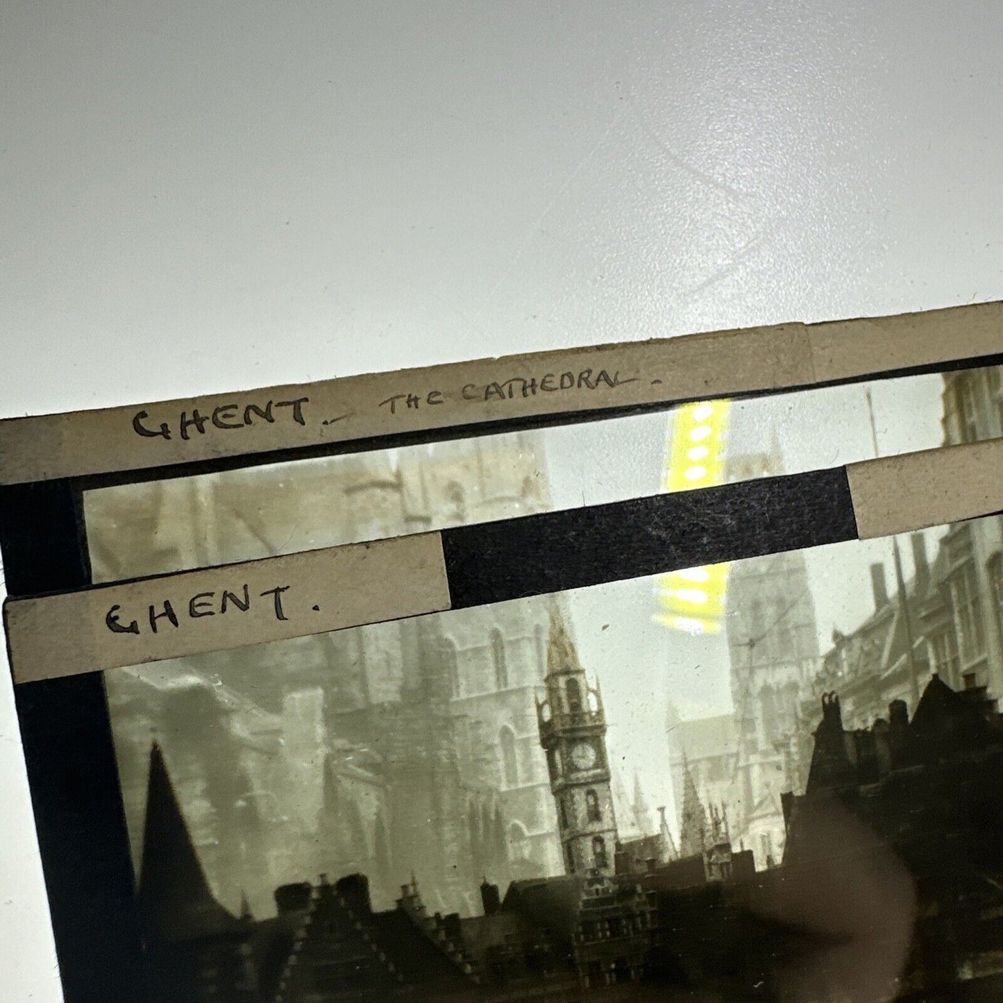 Antique magic lantern / projector glass slides Ghent