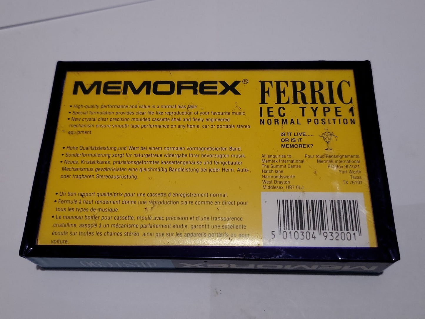 MEMOREX DBS 90 - 90 Minutes - Blank Audio Cassette Tape NEW SEALED media