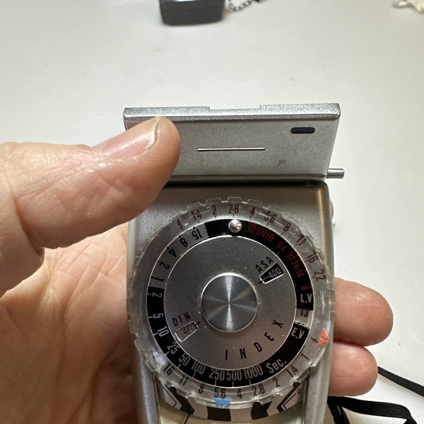 Samoca analogue hand held light exposure f/stop meter with vintage case Working