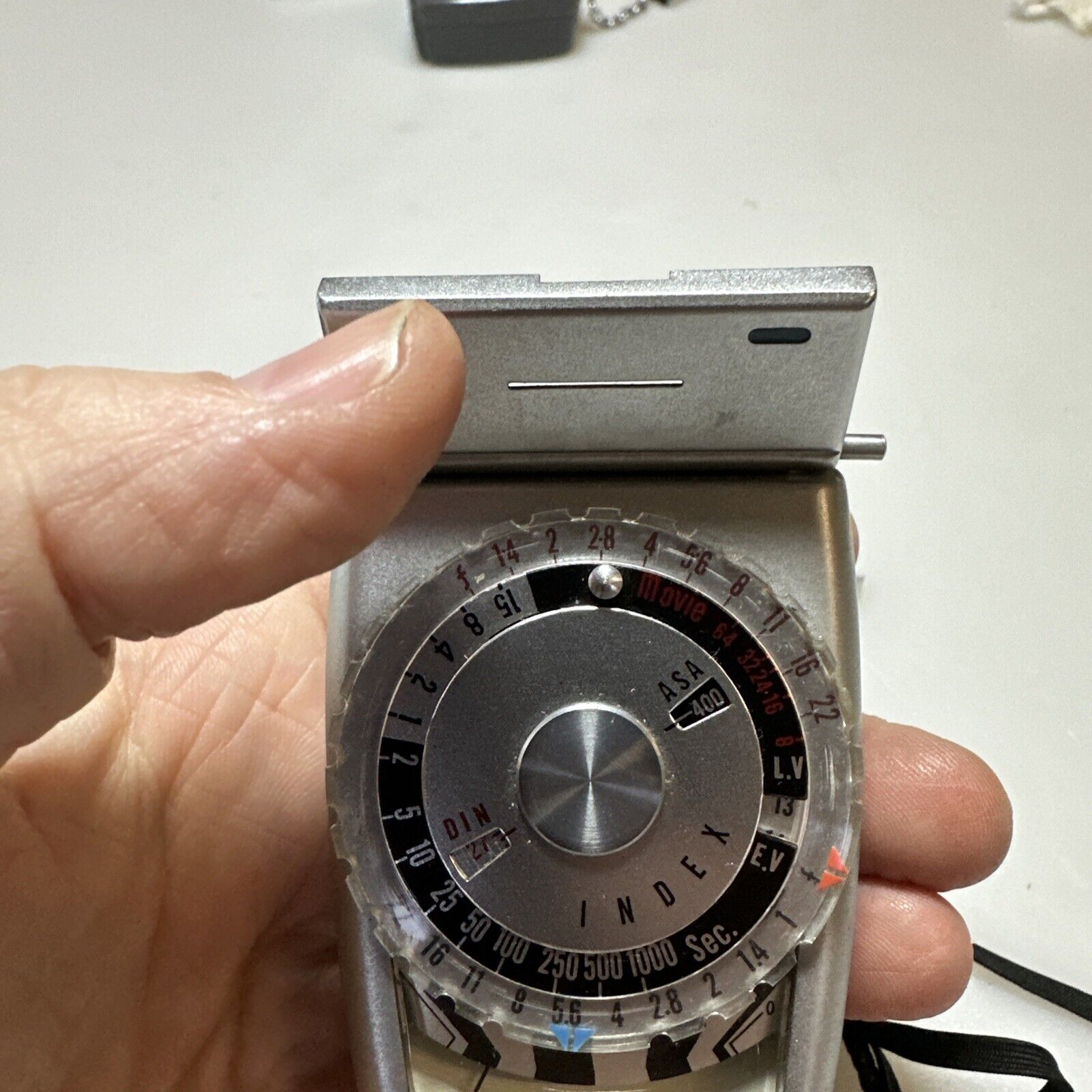 Samoca analogue hand held light exposure f/stop meter with vintage case Working