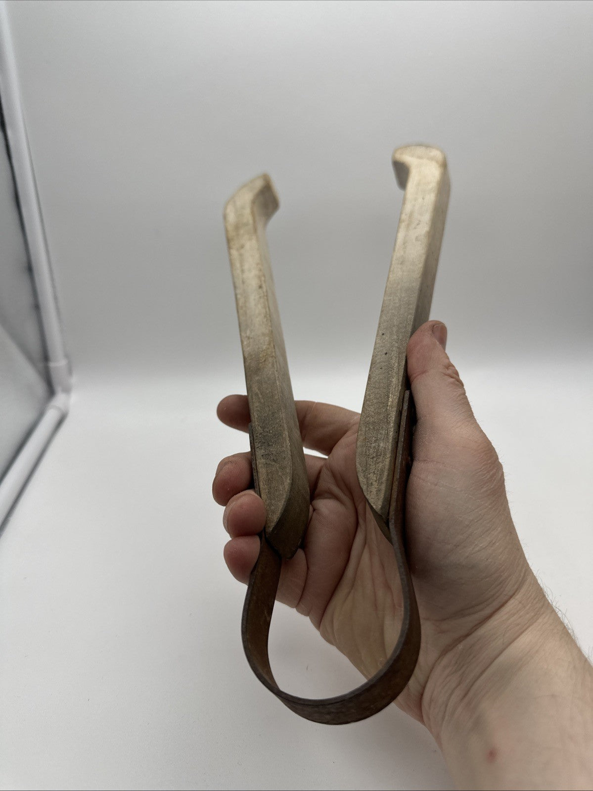 Vintage Wooden Laundry Washing Tongs 13" Twin Tub Dolly Retro Kitchen Clothes