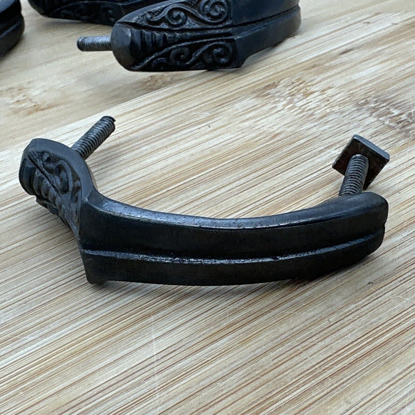 4pcs Vtg Victorian cast iron door window Drawer cabinet screen cupboard handle