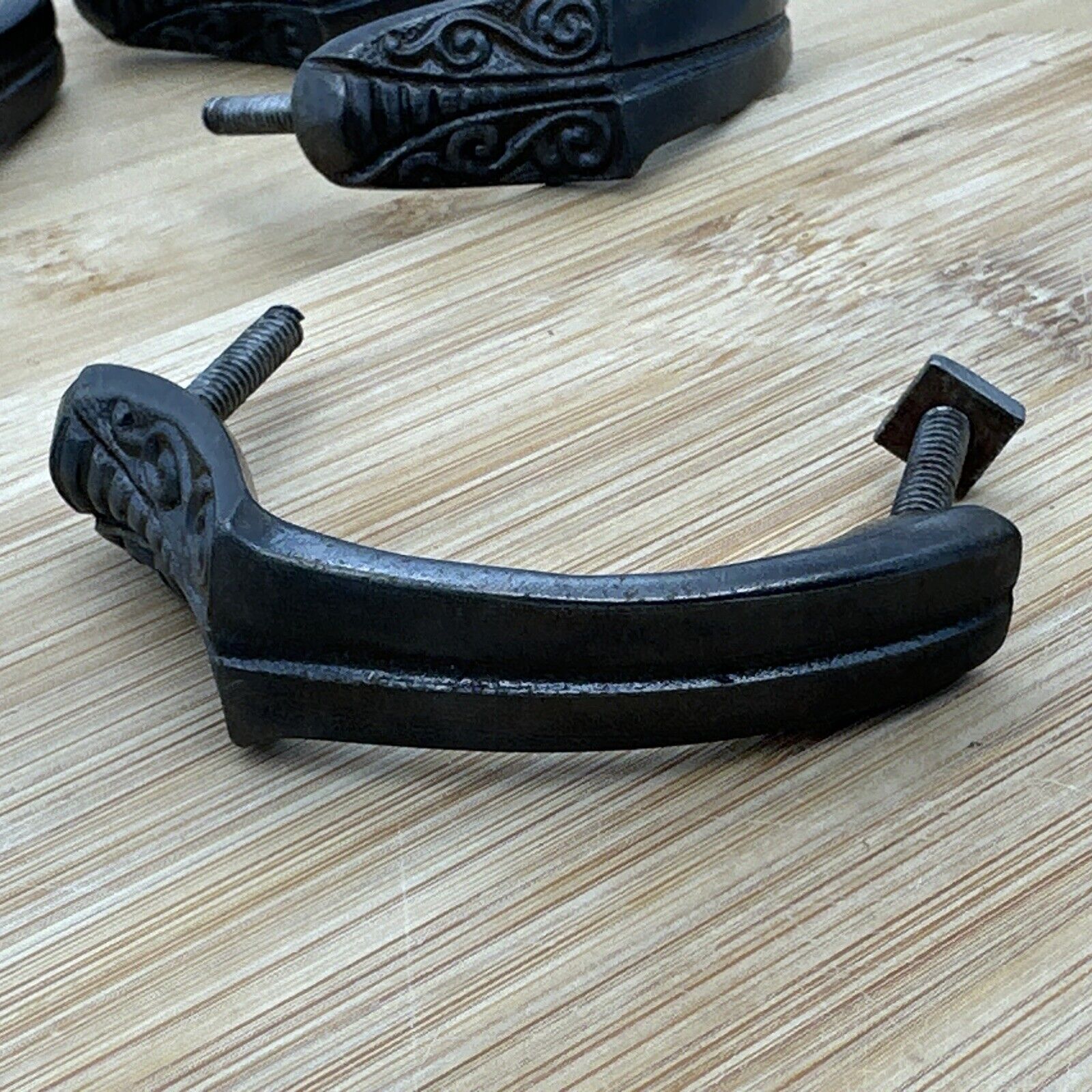 4pcs Vtg Victorian cast iron door window Drawer cabinet screen cupboard handle