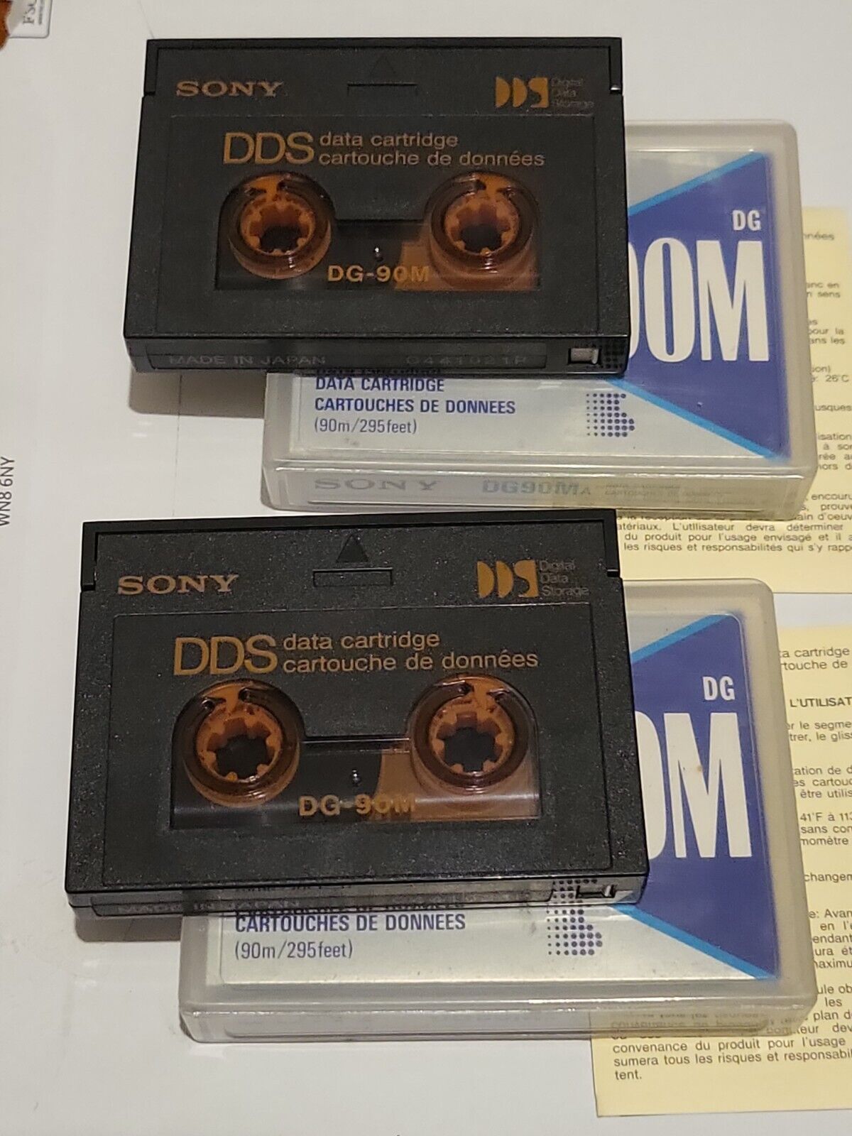 2x Sony DDS DG-90M Data Cartridge Tapes Used media