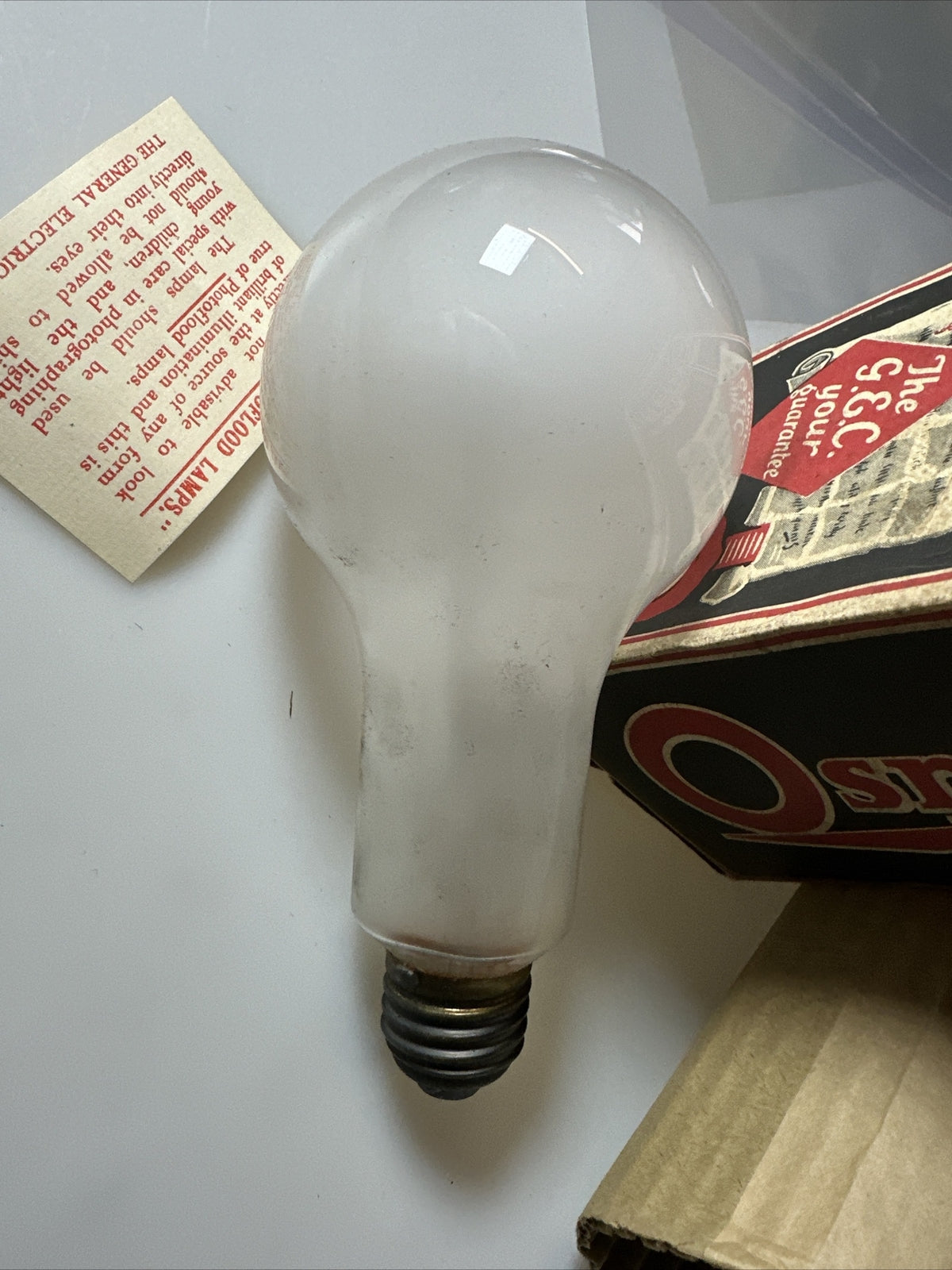 Vintage Osram Photographic Lamp Photoflood Pearl 200 210 volts Bulb