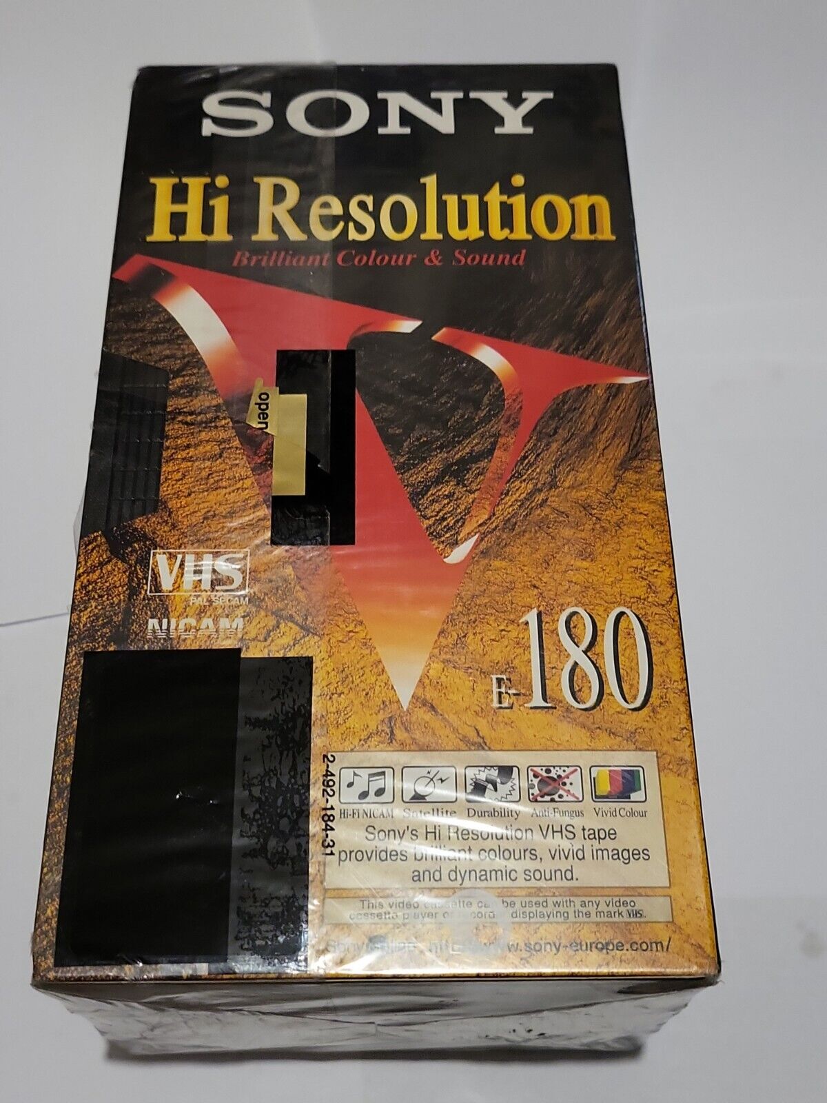3 x Sony Hi Resolution V - E-180 VHS Video Cassette Tapes - NEW SEALED media