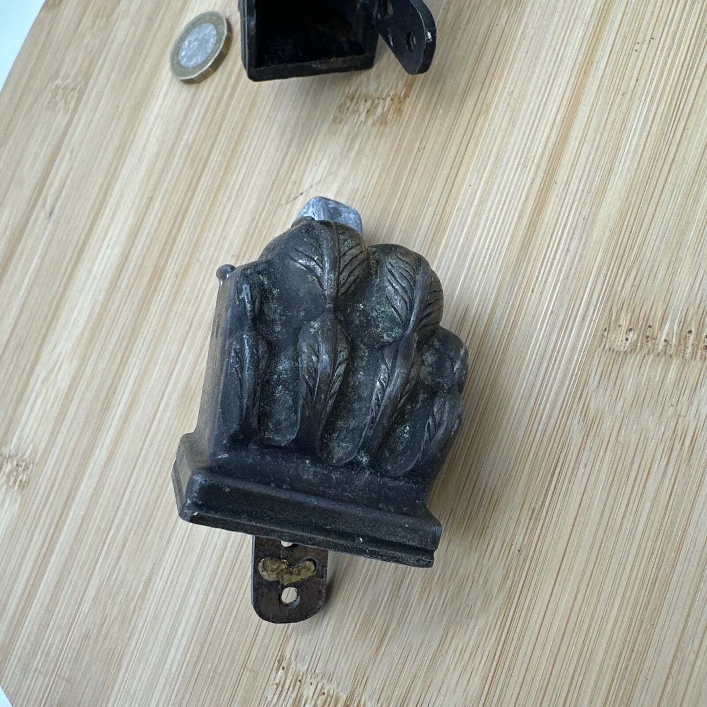 2x Original salvaged Victorian Solid Brass casters - bears claw feet wheel