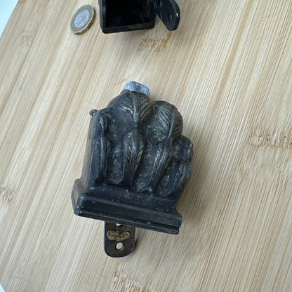 2x Original salvaged Victorian Solid Brass casters - bears claw feet wheel