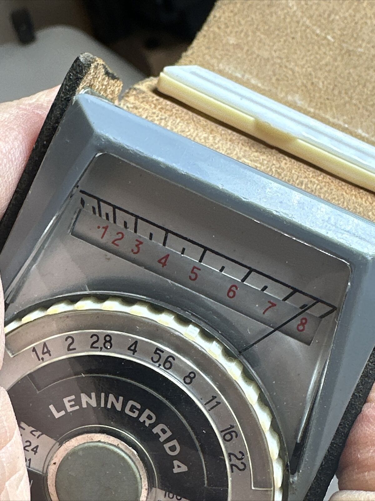 Vintage Leningrad 4 Light Exposure Meter With Original  Case