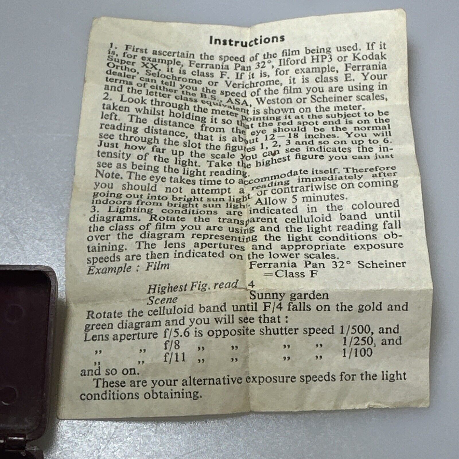 Vintage LITE aka LEUDI Extinction / Light-Exposure Meter w/Case