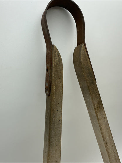 Vintage Wooden Laundry Washing Tongs 13" Twin Tub Dolly Retro Kitchen Clothes