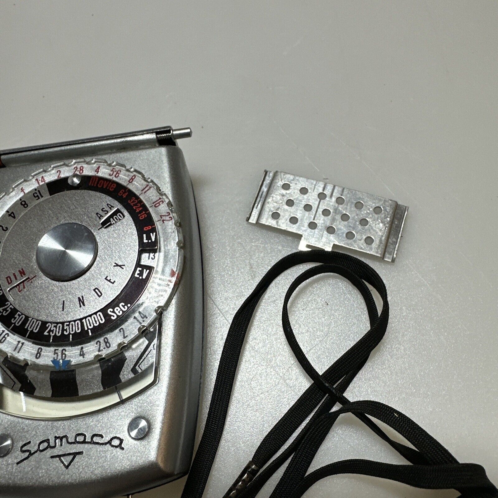 Samoca analogue hand held light exposure f/stop meter with vintage case Working