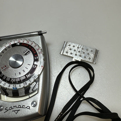 Samoca analogue hand held light exposure f/stop meter with vintage case Working