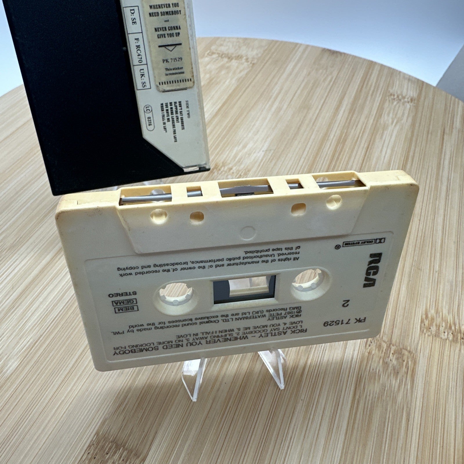 Vintage 1987 Rick Astley Whenever You Need Somebody Cassette Tape RCA PK71529
