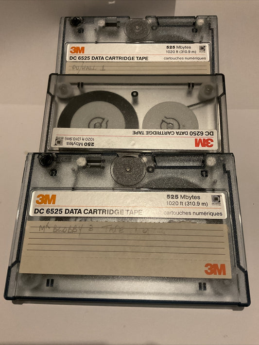 3M DATA CARTRIDGE TAPE x3 DC 6525 6250 Monarch Godzilla Prop used media