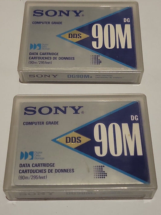 2x Sony DDS DG-90M Data Cartridge Tapes Used media