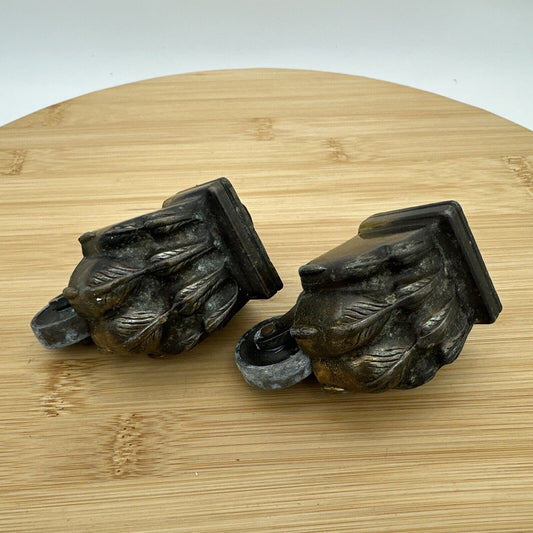 2x Original salvaged Victorian Solid Brass casters - bears claw feet wheel