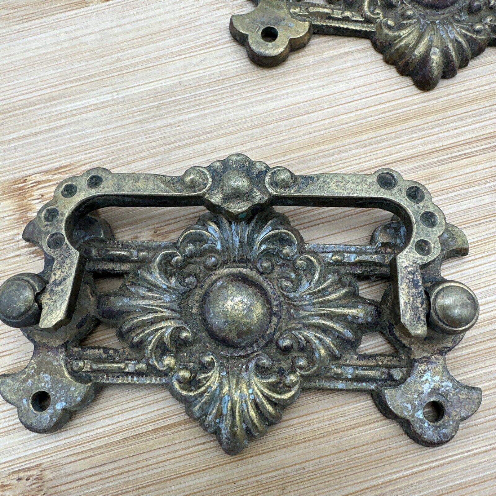 Lot of 2 Vintage Brass Drawer Pulls/Handles for Dresser or Cabinet