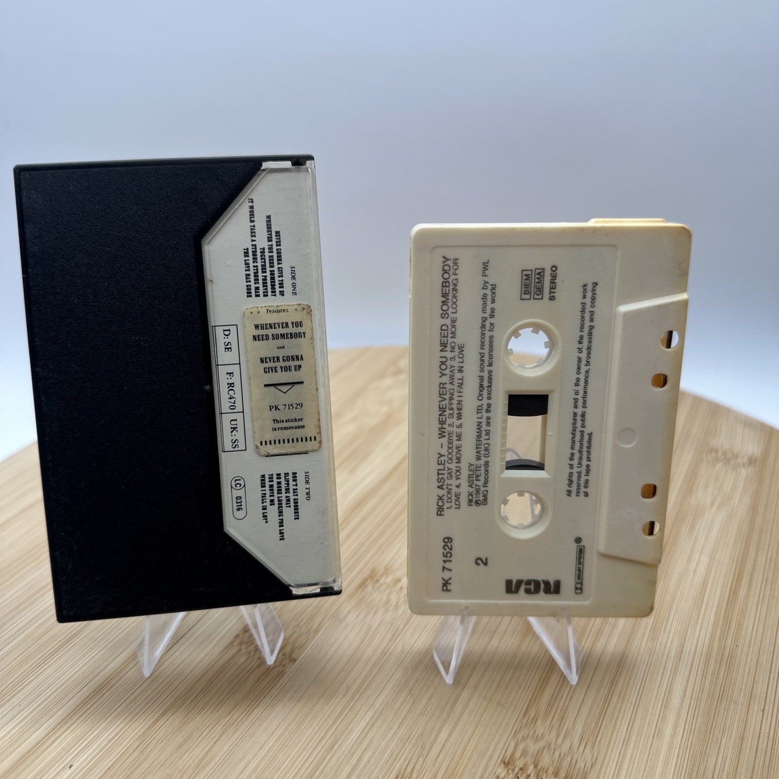 Vintage 1987 Rick Astley Whenever You Need Somebody Cassette Tape RCA PK71529