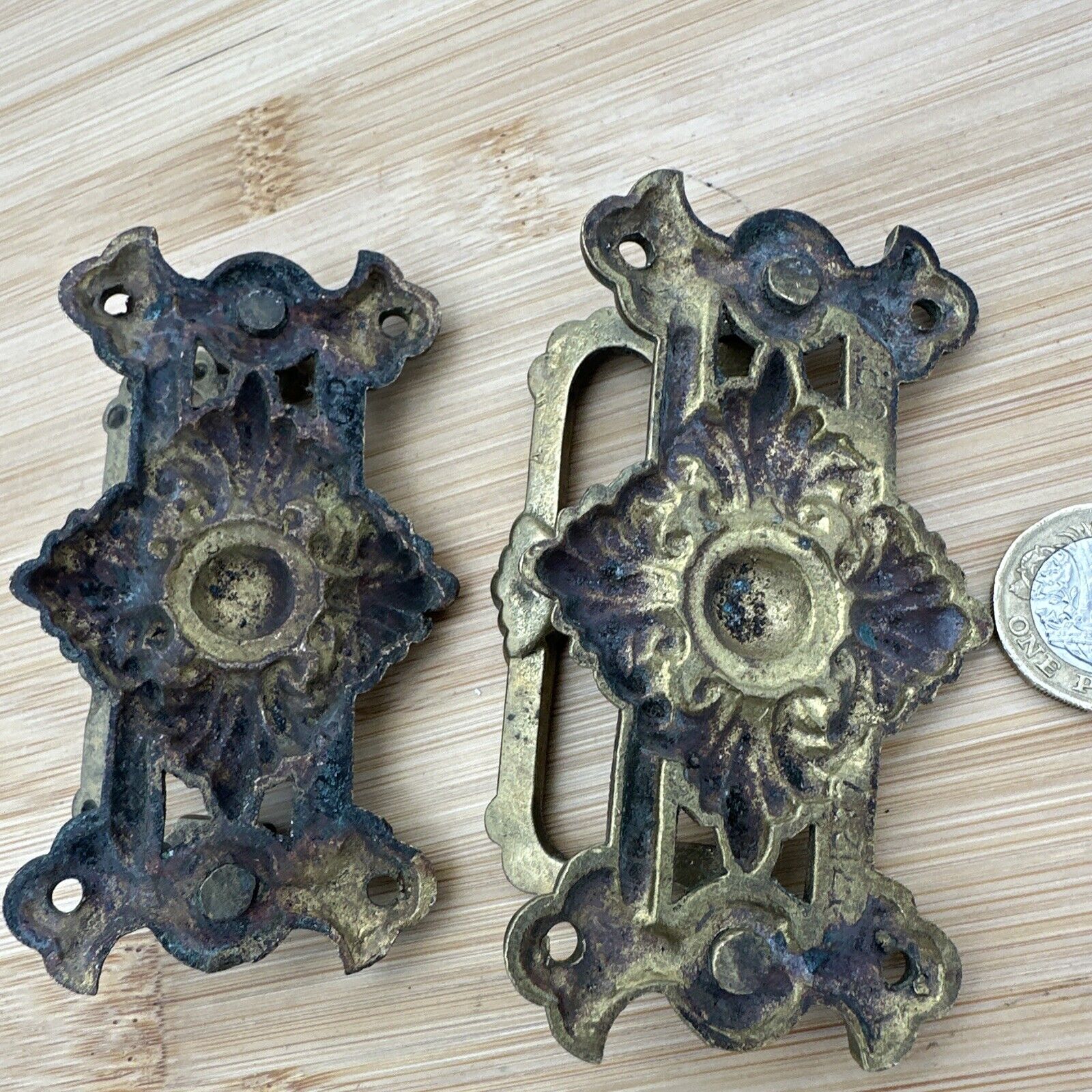 Lot of 2 Vintage Brass Drawer Pulls/Handles for Dresser or Cabinet