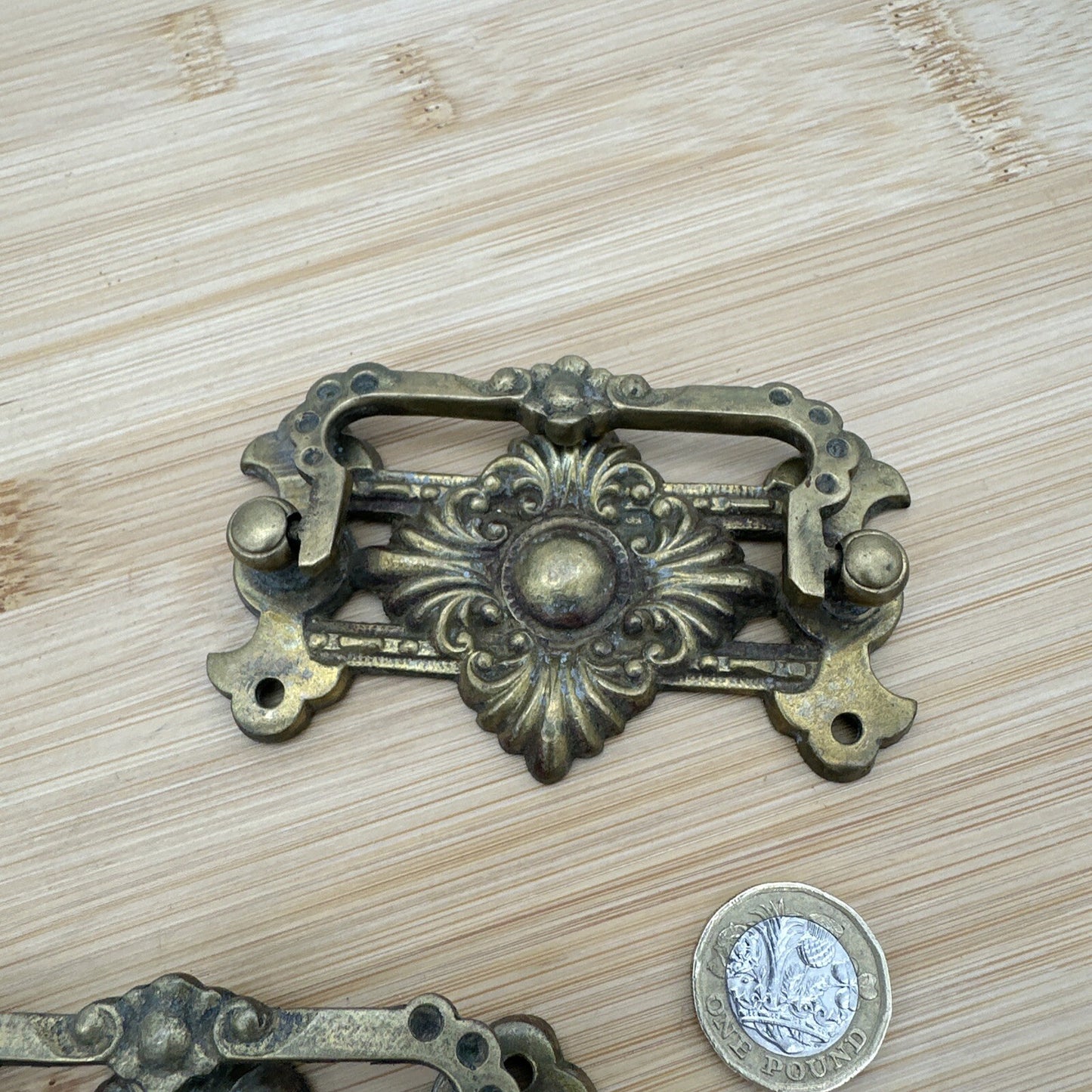Lot of 2 Vintage Brass Drawer Pulls/Handles for Dresser or Cabinet