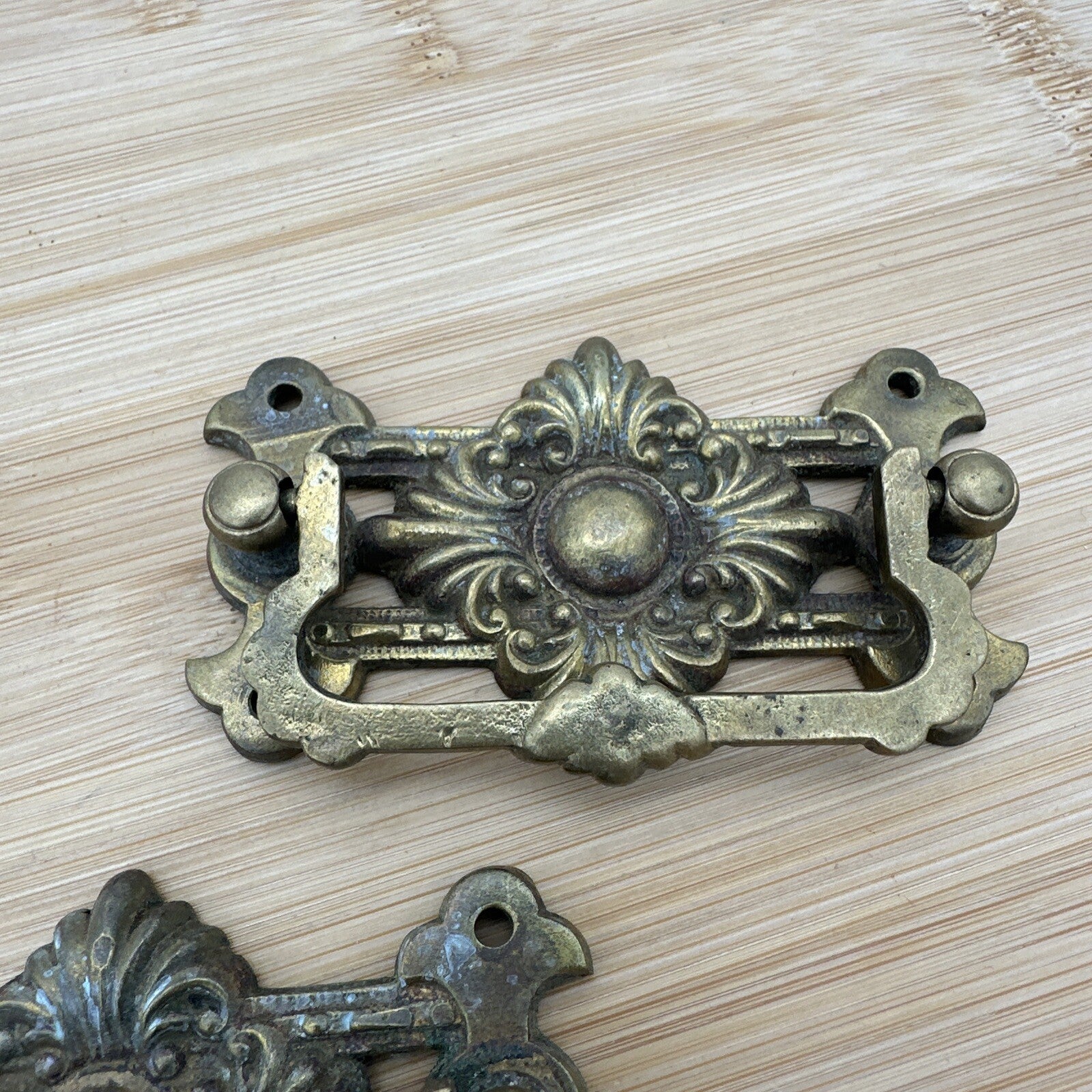 Lot of 2 Vintage Brass Drawer Pulls/Handles for Dresser or Cabinet
