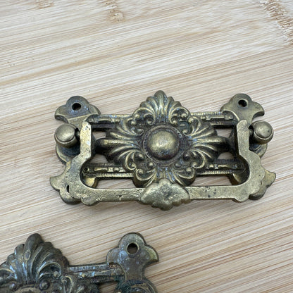 Lot of 2 Vintage Brass Drawer Pulls/Handles for Dresser or Cabinet