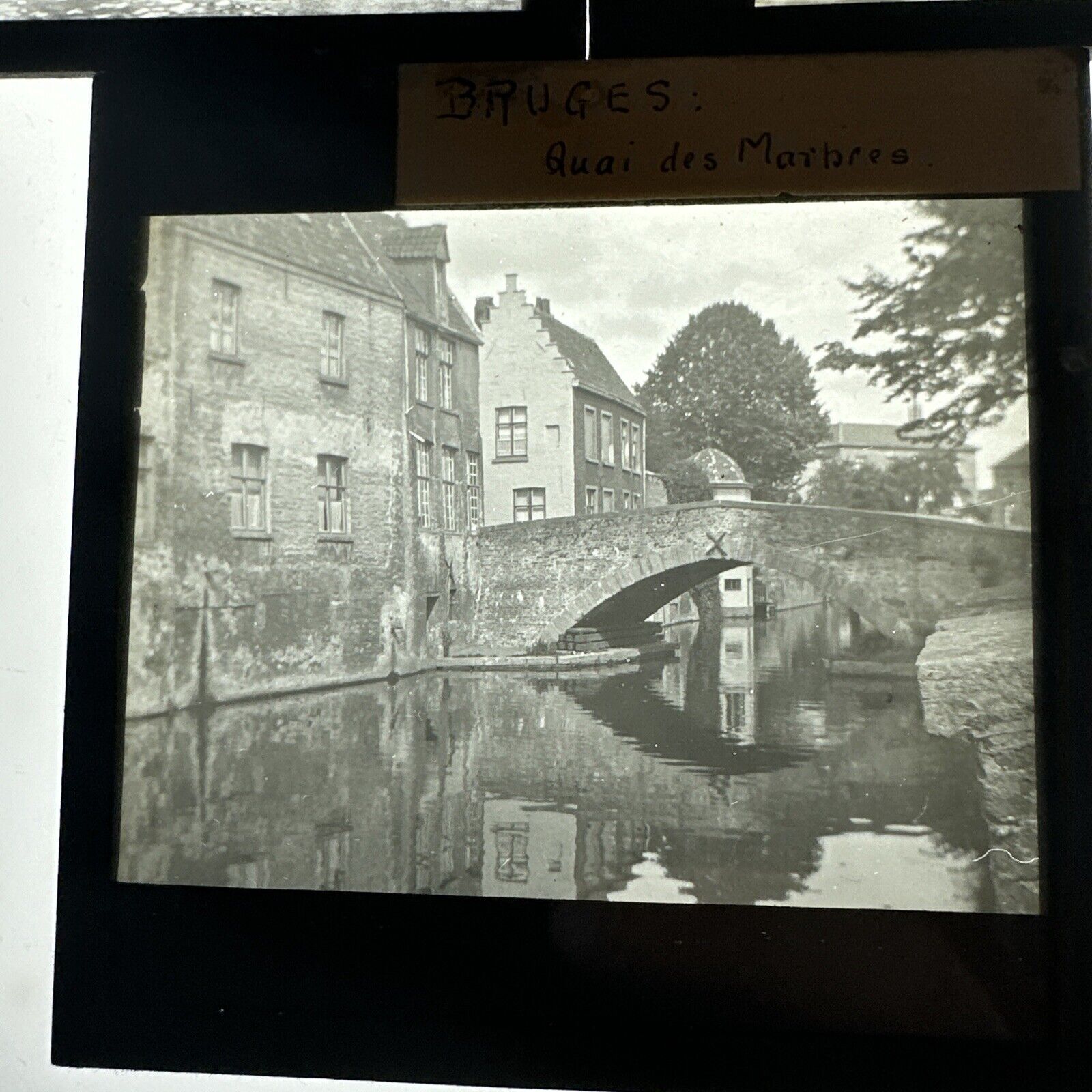 Antique magic lantern / projector glass slides Bruges