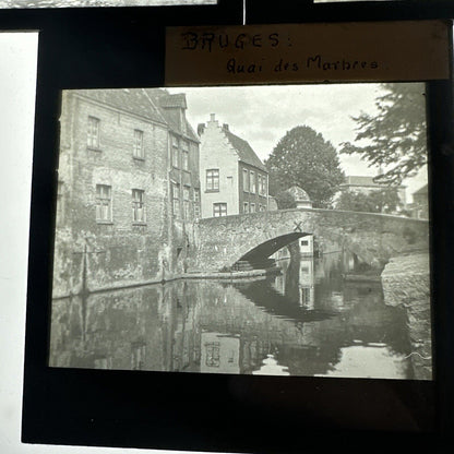 Antique magic lantern / projector glass slides Bruges